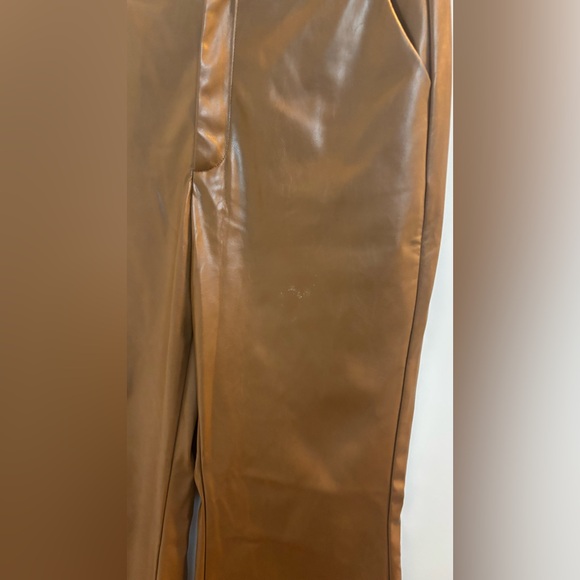 SHEIN Brown Bootcut Leather Pants - Picture 5 of 5